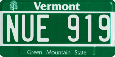 VT license plate NUE919