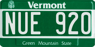 VT license plate NUE920