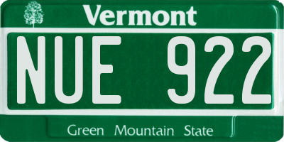 VT license plate NUE922