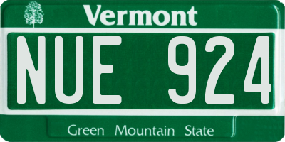 VT license plate NUE924