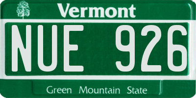 VT license plate NUE926