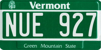 VT license plate NUE927