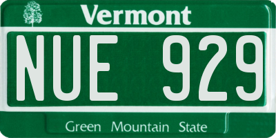 VT license plate NUE929