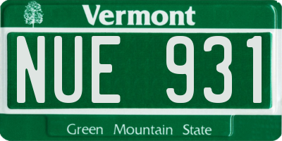 VT license plate NUE931