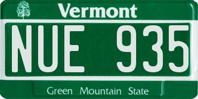 VT license plate NUE935