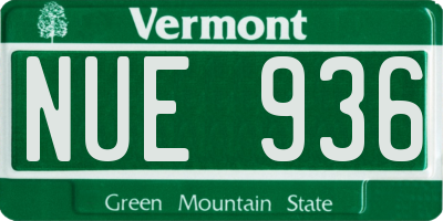 VT license plate NUE936