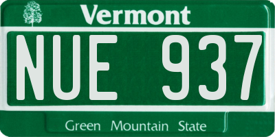 VT license plate NUE937