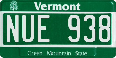 VT license plate NUE938