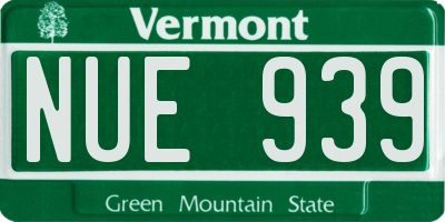 VT license plate NUE939