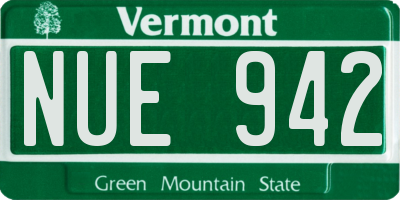 VT license plate NUE942