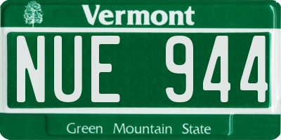 VT license plate NUE944