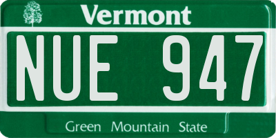 VT license plate NUE947