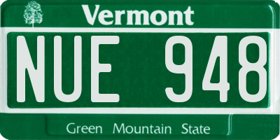 VT license plate NUE948