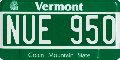 VT license plate NUE950