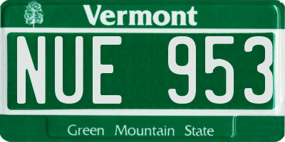 VT license plate NUE953