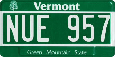 VT license plate NUE957