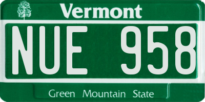 VT license plate NUE958