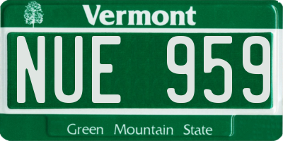 VT license plate NUE959