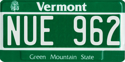 VT license plate NUE962