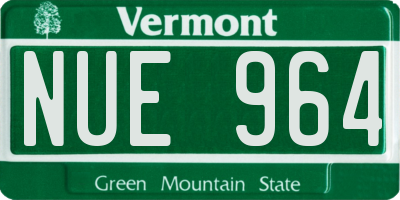 VT license plate NUE964