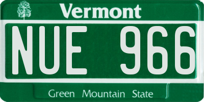 VT license plate NUE966