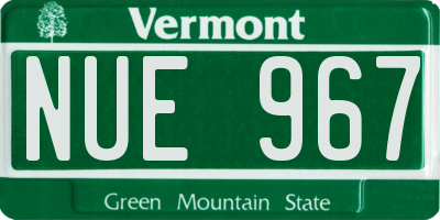 VT license plate NUE967