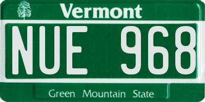 VT license plate NUE968