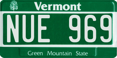 VT license plate NUE969