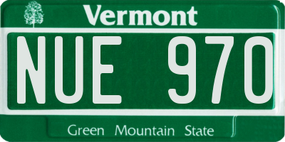 VT license plate NUE970