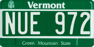 VT license plate NUE972