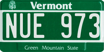 VT license plate NUE973