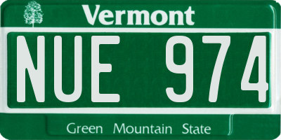 VT license plate NUE974