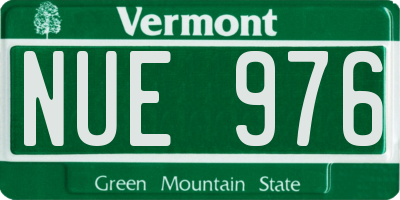 VT license plate NUE976