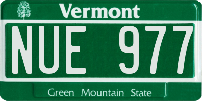 VT license plate NUE977