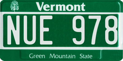 VT license plate NUE978
