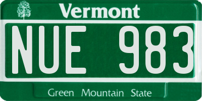 VT license plate NUE983