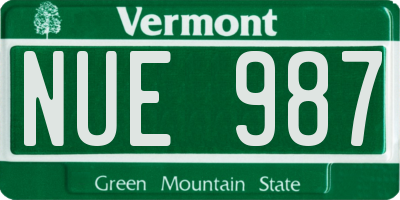 VT license plate NUE987