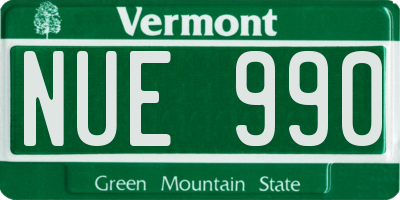 VT license plate NUE990