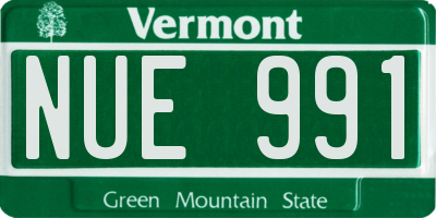VT license plate NUE991