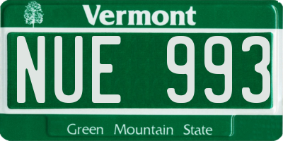 VT license plate NUE993