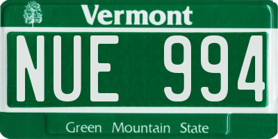 VT license plate NUE994