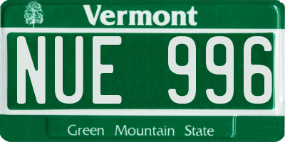 VT license plate NUE996