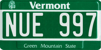 VT license plate NUE997