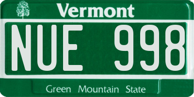 VT license plate NUE998