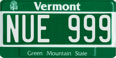 VT license plate NUE999