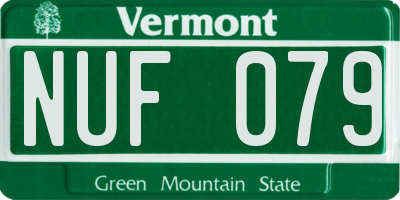 VT license plate NUF079