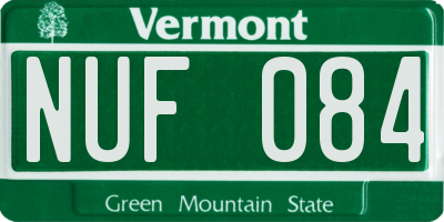 VT license plate NUF084