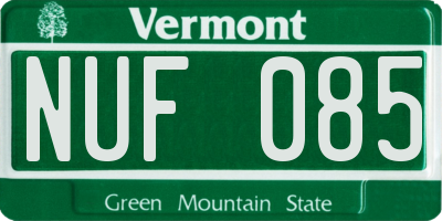 VT license plate NUF085