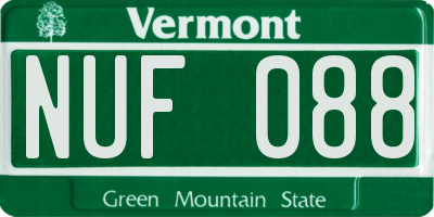 VT license plate NUF088