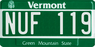 VT license plate NUF119